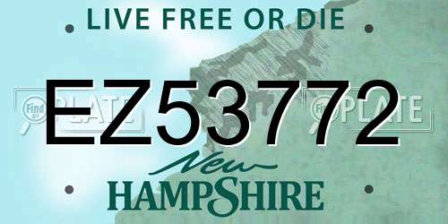 EZ53772 New Hampshire License Plate