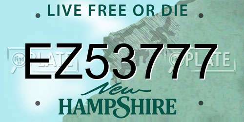 EZ53777 New Hampshire License Plate