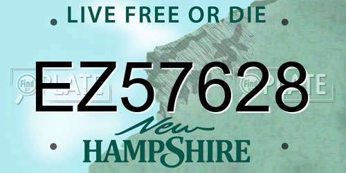 EZ57628 New Hampshire License Plate