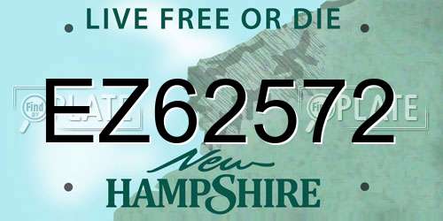 EZ62572 New Hampshire License Plate