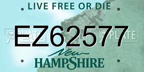EZ62577 New Hampshire License Plate