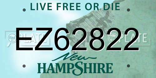 EZ62822 New Hampshire License Plate