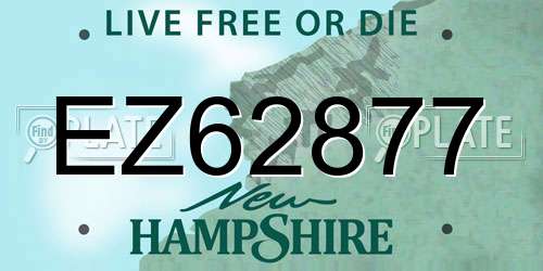 EZ62877 New Hampshire License Plate