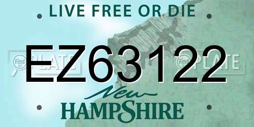 EZ63122 New Hampshire License Plate