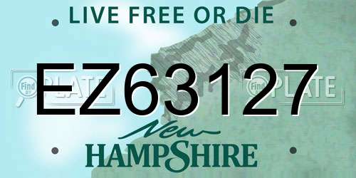 EZ63127 New Hampshire License Plate