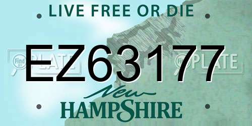 EZ63177 New Hampshire License Plate