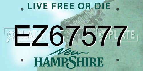 EZ67577 New Hampshire License Plate