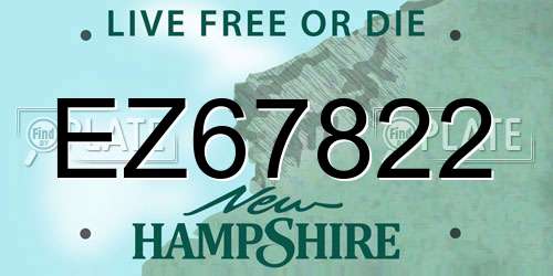 EZ67822 New Hampshire License Plate