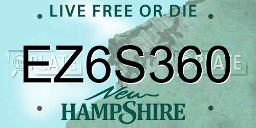 EZ6S360 New Hampshire License Plate