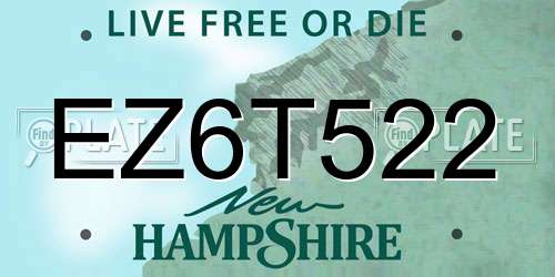 EZ6T522 New Hampshire License Plate