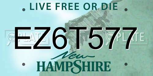 EZ6T577 New Hampshire License Plate