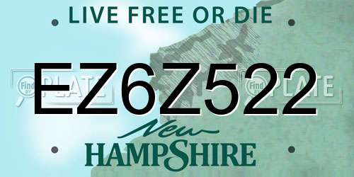 EZ6Z522 New Hampshire License Plate