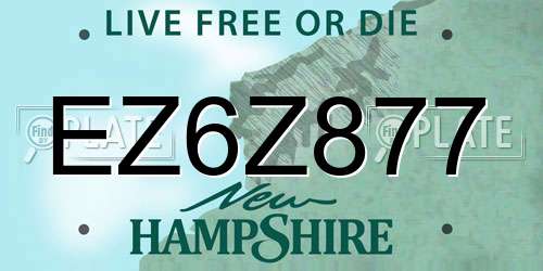 EZ6Z877 New Hampshire License Plate