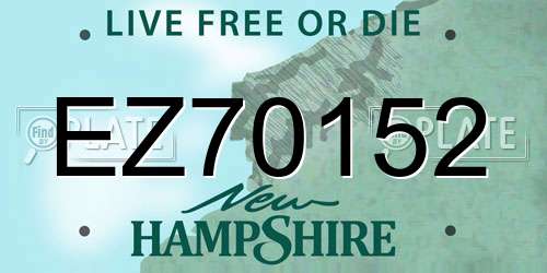 EZ70152 New Hampshire License Plate