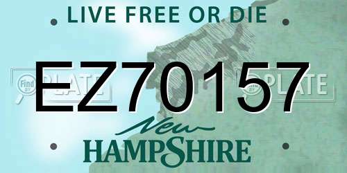 EZ70157 New Hampshire License Plate