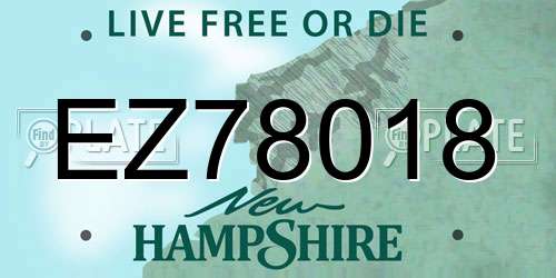 EZ78018 New Hampshire License Plate