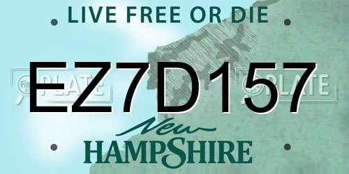 EZ7D157 New Hampshire License Plate
