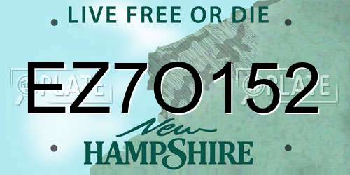 EZ7O152 New Hampshire License Plate