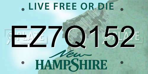 EZ7Q152 New Hampshire License Plate