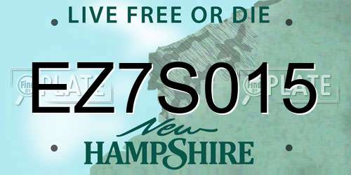 EZ7S015 New Hampshire License Plate