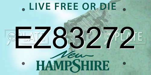 EZ83272 New Hampshire License Plate