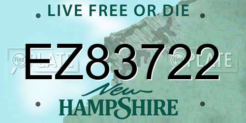 EZ83722 New Hampshire License Plate