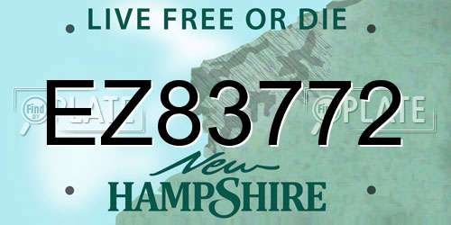 EZ83772 New Hampshire License Plate