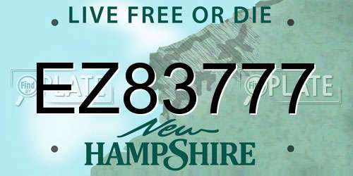 EZ83777 New Hampshire License Plate