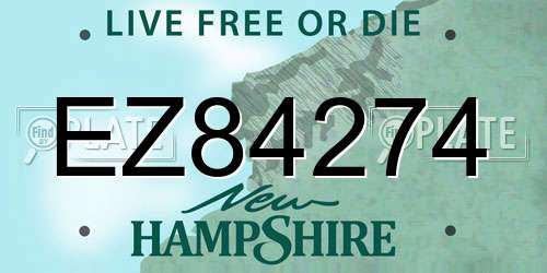 EZ84274 New Hampshire License Plate