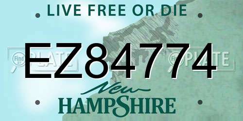 EZ84774 New Hampshire License Plate