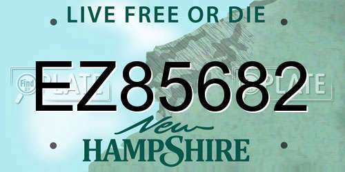 EZ85682 New Hampshire License Plate