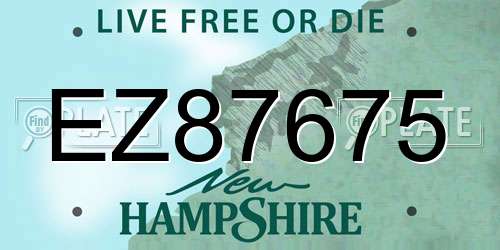 EZ87675 New Hampshire License Plate
