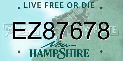 EZ87678 New Hampshire License Plate
