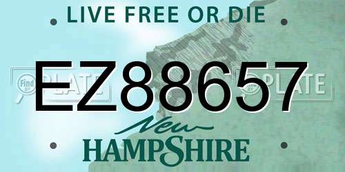 EZ88657 New Hampshire License Plate