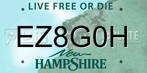 EZ8G0H New Hampshire License Plate