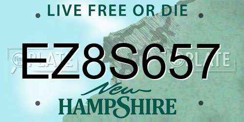 EZ8S657 New Hampshire License Plate