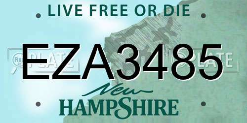 EZA3485 New Hampshire License Plate