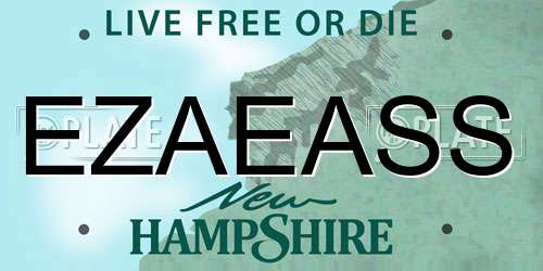 EZAEASS New Hampshire License Plate