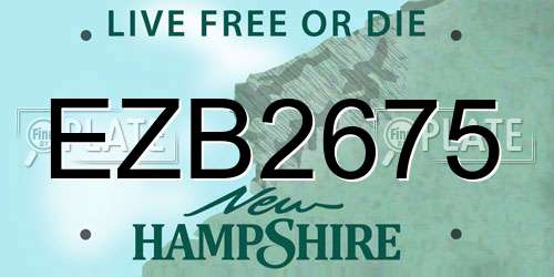 EZB2675 New Hampshire License Plate