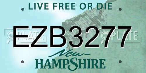 EZB3277 New Hampshire License Plate