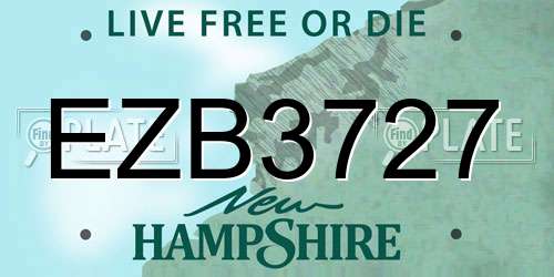 EZB3727 New Hampshire License Plate