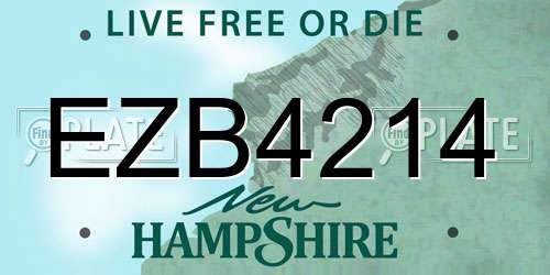 EZB4214 New Hampshire License Plate