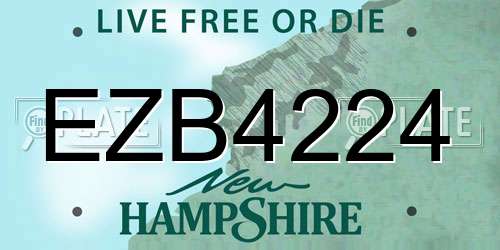 EZB4224 New Hampshire License Plate
