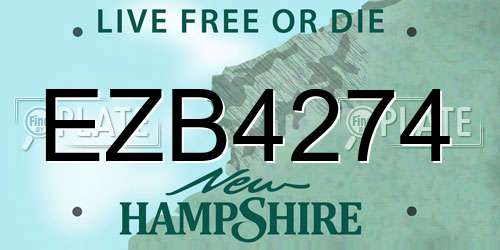 EZB4274 New Hampshire License Plate
