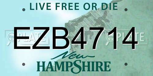 EZB4714 New Hampshire License Plate