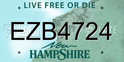 EZB4724 New Hampshire License Plate