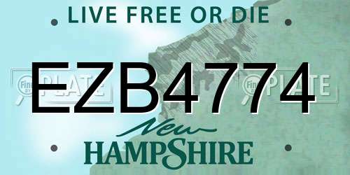 EZB4774 New Hampshire License Plate