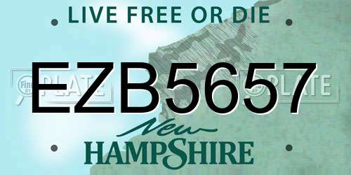 EZB5657 New Hampshire License Plate