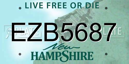 EZB5687 New Hampshire License Plate