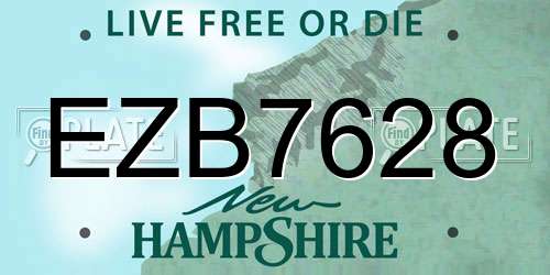EZB7628 New Hampshire License Plate